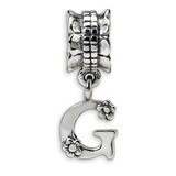 Letter G Dangle Bead - Sterling Silver QRS1400G, MPN: QRS1400G, 883957303666