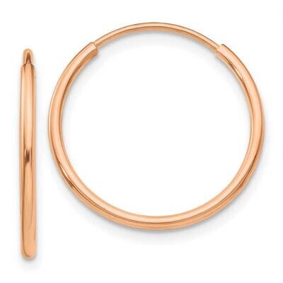 Polished Endless Tube Hoop Earrings 10k Rose Gold 10T962R, MPN: 10T962R, 191101565991