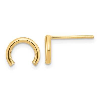 U Shape Tube Post Earrings 14k Gold Polished TF1982, MPN: TF1982, 191101785603