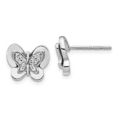 Butterfly Earrings 14k White Gold Diamond EM3991-015-WA, MPN: EM3991-015-WA, 883957259222