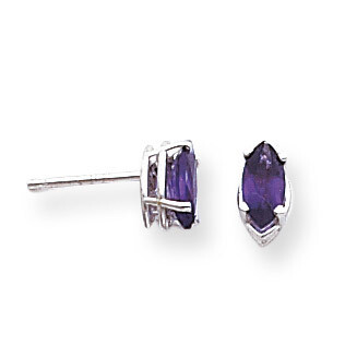 7x3.5mm Marquise Amethyst earring 14k White Gold XE103WAM, MPN: XE103WAM, 883957089720