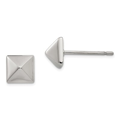 6mm Stud Post Earrings Stainless Steel Polished SRE1274 by Chisel, MPN: SRE1274, 191101017476