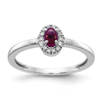 Cabochon Rhodolite Garnet Ring 14k White Gold Diamond RM4035-RG-025-WA, MPN: RM4035-RG-025-WA, 8839…