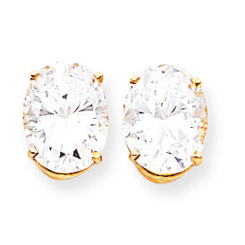 10x8mm Oval CZ Diamond Earrings 14k Gold XE90CZ Diamond, MPN: XE90CZ, 883957108902