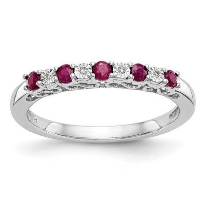 Diamond with Ruby Band 14k White Gold RM3452B-RU-001-WAA, MPN: RM3452B-RU-001-WAA, RM3452B-RU-001-W…
