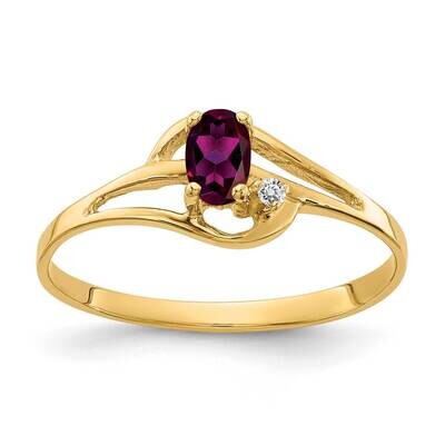 5x3mm Oval Rhodolite Garnet AA Diamond Ring 14k Gold X9712RG/AA, MPN: X9712RG/AA, 883957630915