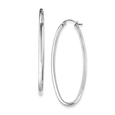 2mm Oval Hoop Earrings Sterling Silver QE8270, MPN: QE8270, 883957578552