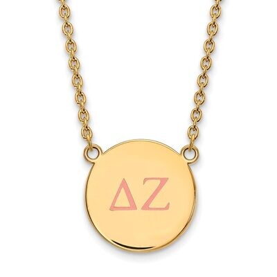 Delta Zeta Small Enameled Pendant with 18 Inch Chain Gold-plated Silver GP028DZ-18, MPN: GP028DZ-18…