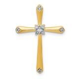 1/20Ct. Diamond with Rhodium Accent Cross Chain Slide 14k Gold PM5005-006-YA, MPN: PM5005-006-YA, 8…