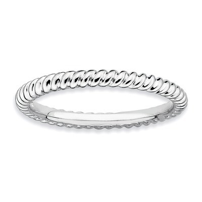 Twisted Ring - Sterling Silver Rhodium-plated QSK195, MPN: QSK195, 883957134093