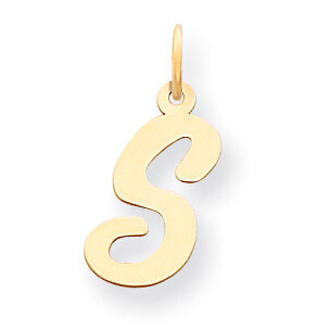 Initial S Charm 14k Gold Medium Script YC660S, MPN: YC660S, 886774137278