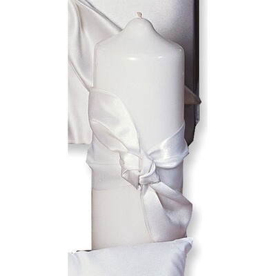 White Love Knot Pillar Candle GL9830