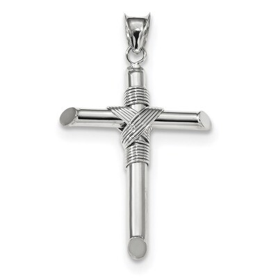 Polished Tube Cross Pendant 14k white Gold K6197, MPN: K6197, 883957351537