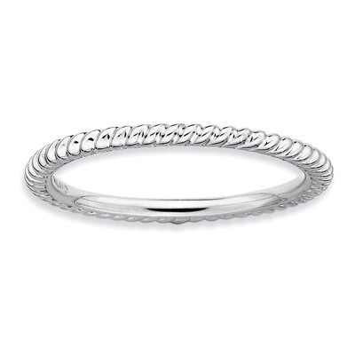 Twisted Ring - Sterling Silver Rhodium-plated QSK175, MPN: QSK175, 883957123806
