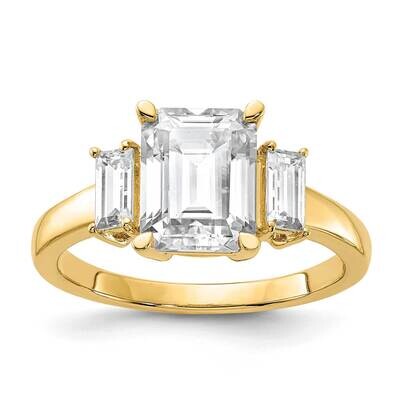 3ct. Three Stone G H I True Light Moissanite Engagement Ring 14k Gold RM4449E-300-YMT, MPN: RM4449E…