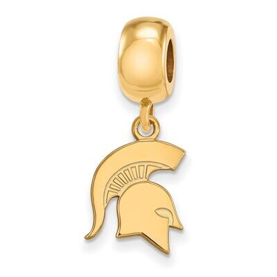 Michigan State University Bead Charm Small Dangle Gold-plated Silver GP062MIS, MPN: GP062MIS, 88677…