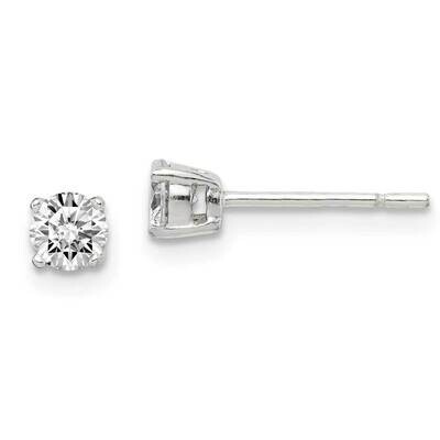Post Earrings Sterling Silver CZ Diamond QE14558, MPN: QE14558, 883957176154