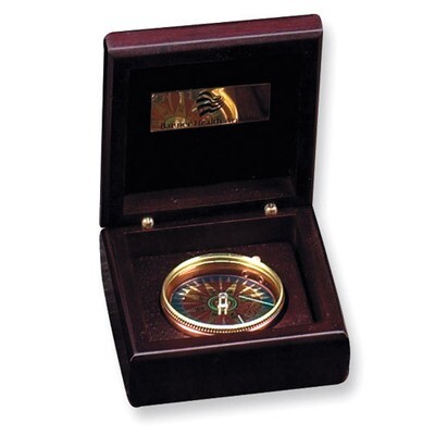 Wood Box with Brass Compass GP2230, MPN: GP2230, 797140115458