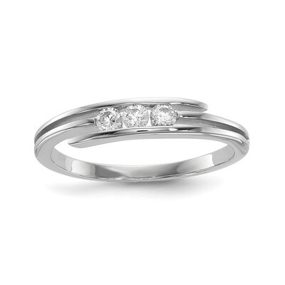 CZ Diamond Ring Sterling Silver Rhodium-plated QR6798, MPN: QR6798,