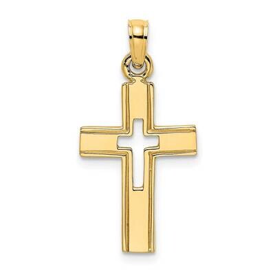 Cut-Out Cross Charm 14k Gold Polished K8517, MPN: K8517, 637218058808