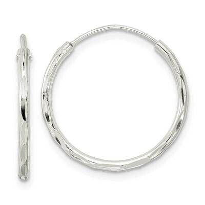 Diamond-Cut Endless Hoop Earrings Sterling Silver Polished QE15809, MPN: QE15809, 196904152850
