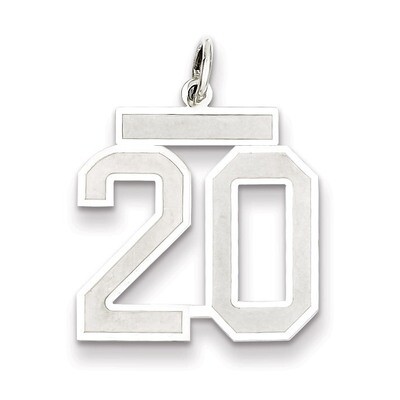 Pendant Number 20 Satin Sterling Silver Medium QPM20, MPN: QPM20, 883957126456