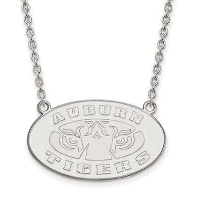 Auburn University Large Pendant with Chain Necklace 14k White Gold 4W055AU-18, MPN: 4W055AU-18, 886…