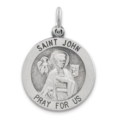 Saint John Medal Antiqued Sterling Silver QC5732, MPN: QC5732, 191101183911