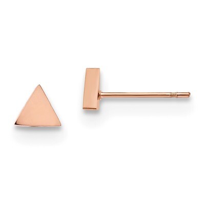 Rose IP-plated Triangle Post Earrings Stainless Steel Polished SRE1205 by Chisel, MPN: SRE1205, 191…