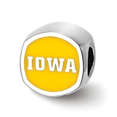 University Of Iowa Cushion Shaped Enameled Bead Sterling Silver SS501UIA, MPN: SS501UIA, 6344010047…