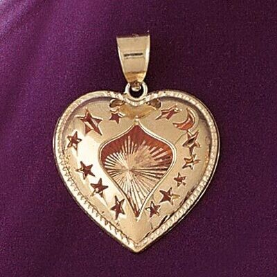 Dazzlers Jewelry Heart Pendant Necklace Charm Bracelet in Yellow, White or Rose Gold 7162, MPN: DZ-…