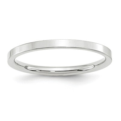 2mm Standard Flat Comfort Fit Band 10k White Gold WFLC020 Engravable, MPN: WFLC020, 886774461533