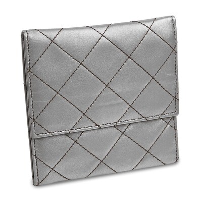 Silver Leather Quilted Jewelry Folder GM17727, MPN: GM17727, 191101877872