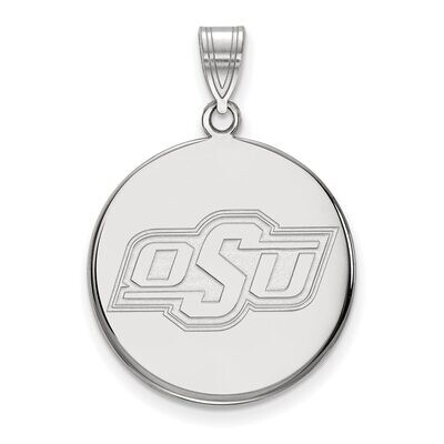 Oklahoma State University Large Disc Pendant Sterling Silver SS040OKS, MPN: SS040OKS, 886774694443