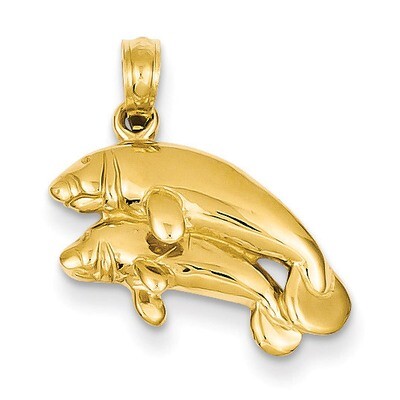 Double Manatee Pendant 14k Gold K2997, MPN: K2997, 637218012985
