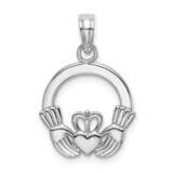 Textured Round Claddagh Charm 14k White Gold Polished K7237W, MPN: K7237W, 637218162949