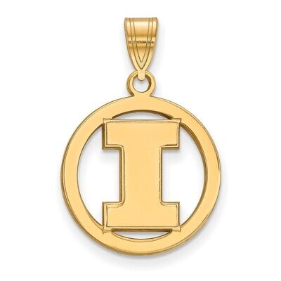 University of Illinois Sm Pendant in Circle Gold-plated Silver GP033UIL, MPN: GP033UIL, 886774936109
