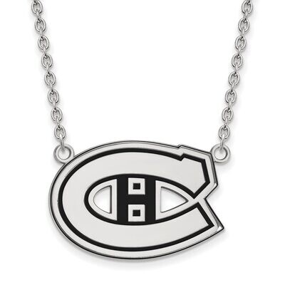 Montreal Canadiens Large Enamel Pendant with Chain Necklace Sterling Silver SS020CAN-18, MPN: SS020…