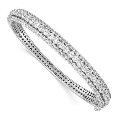 Cz Hinged Bangle Sterling Silver QB1344, MPN: QB1344, 883957935140