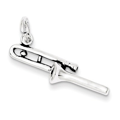 Trombone Charm Antiqued Sterling Silver QC7768, MPN: QC7768, 883957571157