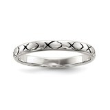 Antiqued Ichthus Ring Sterling Silver Rhodium-plated Polished QR6586, MPN: QR6586, 883957954677