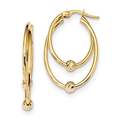 Diamond Cut Hoop Earrings 14k Gold Polished TF1246, MPN: TF1246, 191101145186