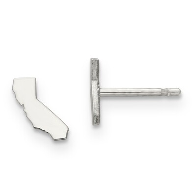 California State Small Earrings 14k White Gold Engravable XNE50W-CA, MPN: XNE50W-CA, 886774758374