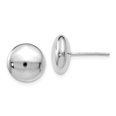Leslie&#39;s Button Post Earrings 14k White Gold Polished HB-LE1315, MPN: LE1315, 191101758409
