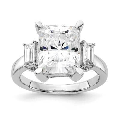 5 3/4ct. Three Stone G H I True Light Moissanite Engagement Ring 14k White Gold RM4447E-530-WMT, MP…