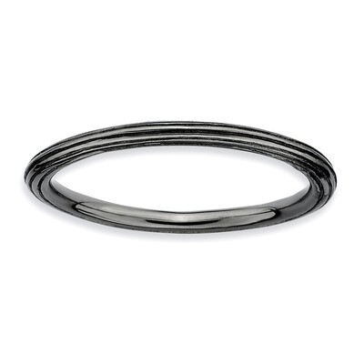 Black-plated Step-down Ring - Sterling Silver QSK185, MPN: QSK185, 883957127958