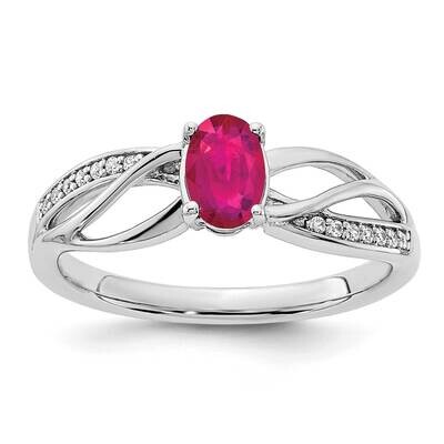 Ruby and Diamond Ring 14k White Gold Polished RM8001-RU-009-WA, MPN: RM8001-RU-009-WA,