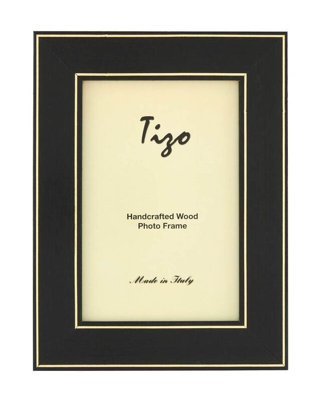 Tizo 8 x 10 Inch Gold Border Black Wood Picture Frame OSR30BK80 HomeBello