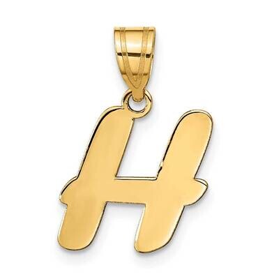 Script Letter H Initial Pendant 14k Gold Polished YC1438H, MPN: YC1438H, 196904086711