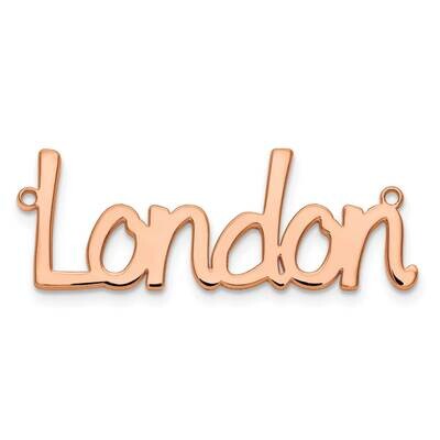 Polished Veilchen Font Name Plate Sterling Silver Rose-plated XNA635RP, MPN: XNA635RP,